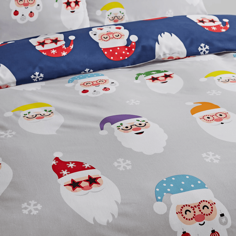 Catherine Lansfield Christmas Santa Spec - Tacular Reversible Duvet Cover Set Kingsize - DUVET COVERS - Beattys of Loughrea