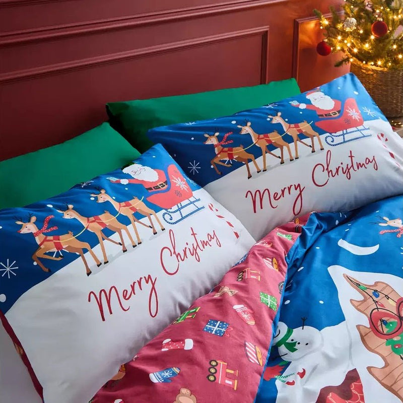 Catherine Lansfield Santa's Workshop Duvet Cover Set Single - DUVET COVERS - Beattys of Loughrea