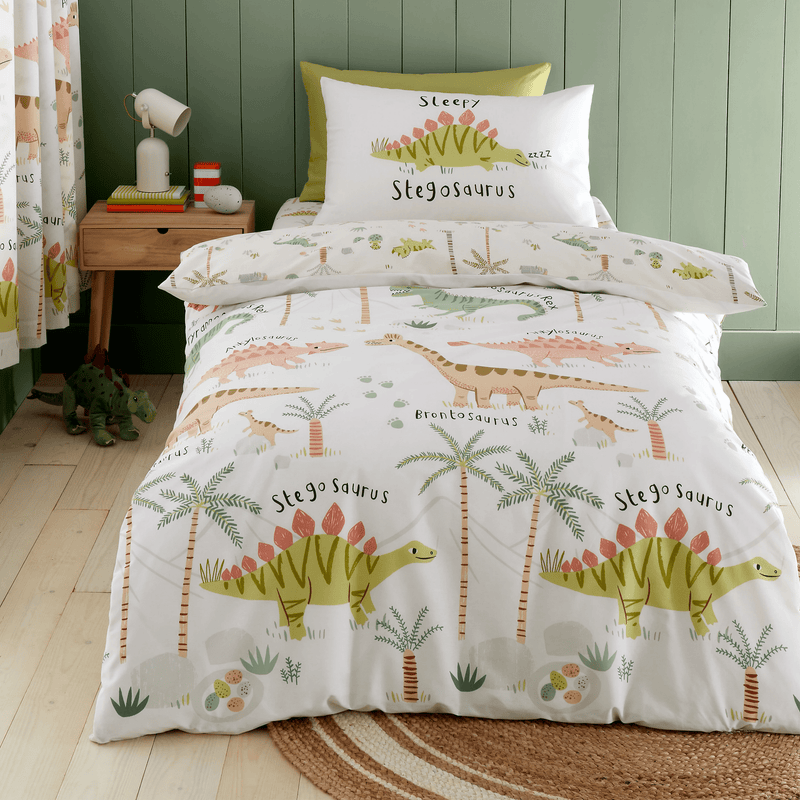 Catherine Lansfield Sleepy Dino Reversible Duvet Cover Set Double