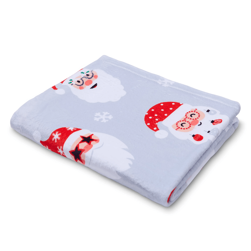 Catherine Lansfield Christmas Santa Spec - Tacular Fleece Throw 130 x 170cm - THROWS/BLANKETS - Beattys of Loughrea