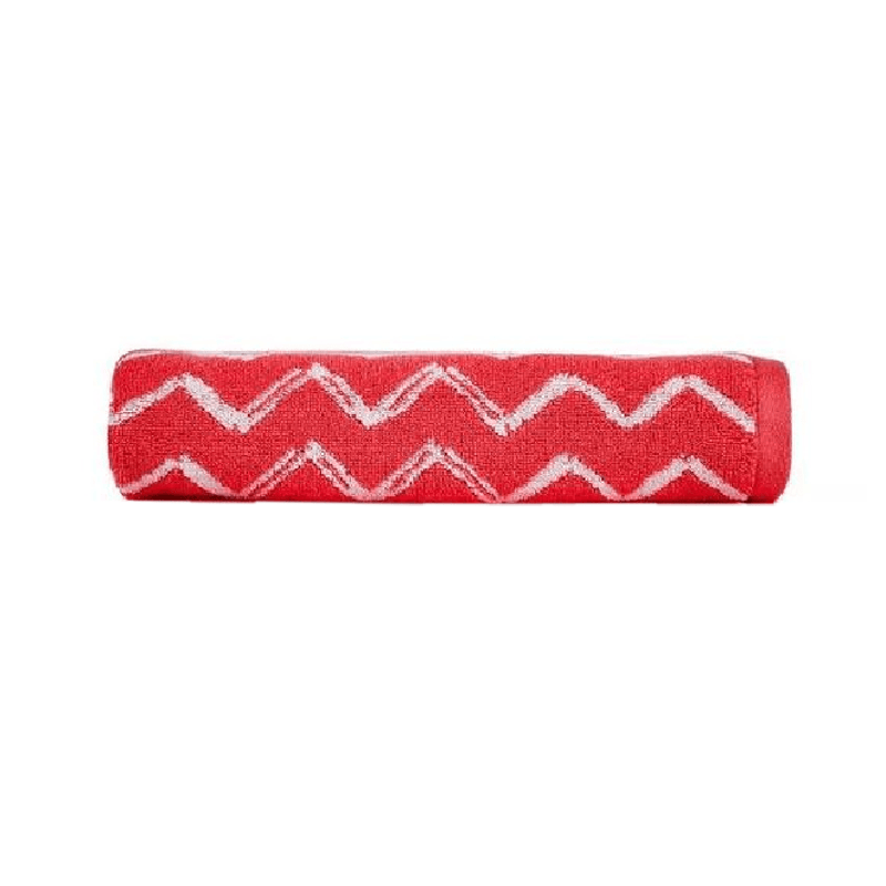 Christy Zig Zag Hand Towel Coral 50 x 90cm - TOWELS FACECLOTHS - Beattys of Loughrea