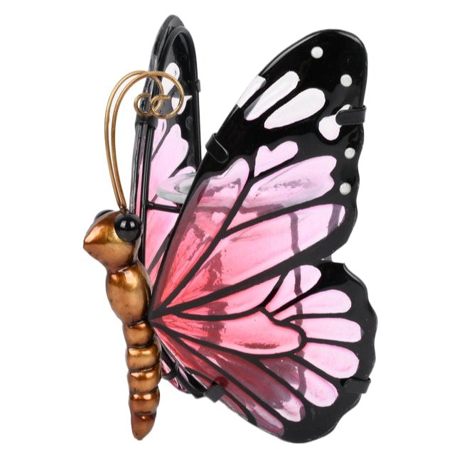 Cerise Tealight Butterfly - GARDEN ORNAMENTS INCL SOLAR - Beattys of Loughrea