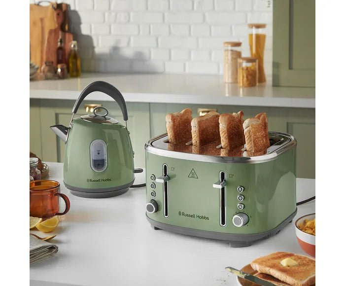 Russell Hobbs Stylevia Sage Green 4 Slice Toaster - 26294 - TOASTERS - Beattys of Loughrea