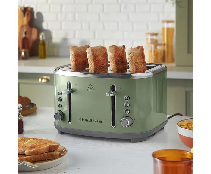 Russell Hobbs Stylevia Sage Green 4 Slice Toaster - 26294 - TOASTERS - Beattys of Loughrea