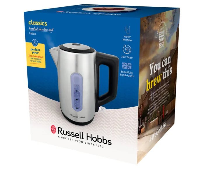 Russell Hobbs Heaton Stainless Steel 1.7L Kettle - 27380 - KETTLES - Beattys of Loughrea