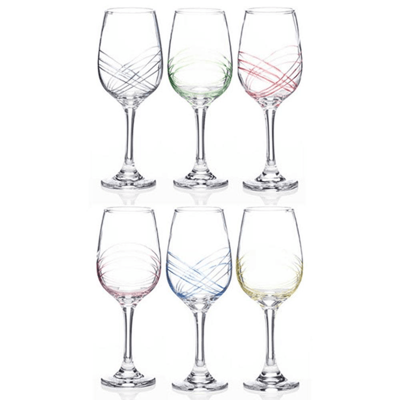 Newgrange Living Swirl Party Wine Glasses Set Of 6 - DRINKING GLASSES - Beattys of Loughrea