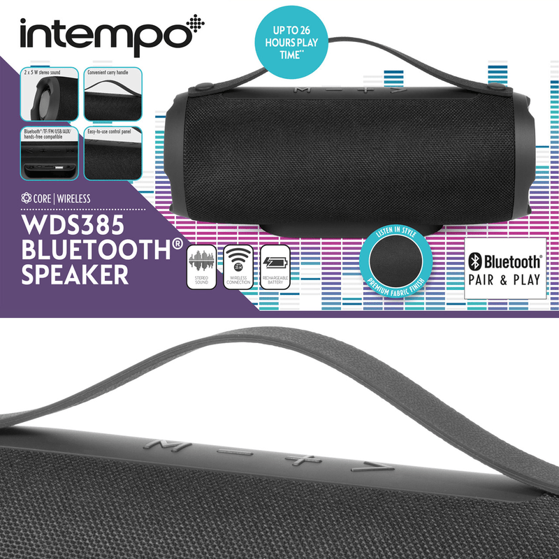 Intempo Rechargeable Bluetooth Fabric Speaker - SPEAKERS HIFI MP3 PC - Beattys of Loughrea