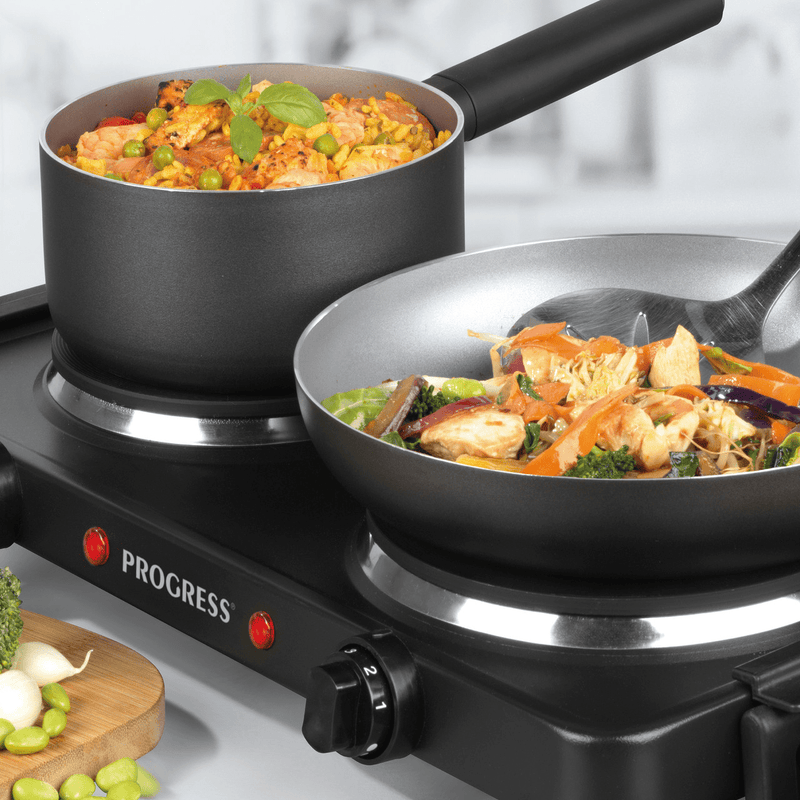 Progress Twin Hot Plate - ELEC SKILLET/WOK/COOKPAN - Beattys of Loughrea