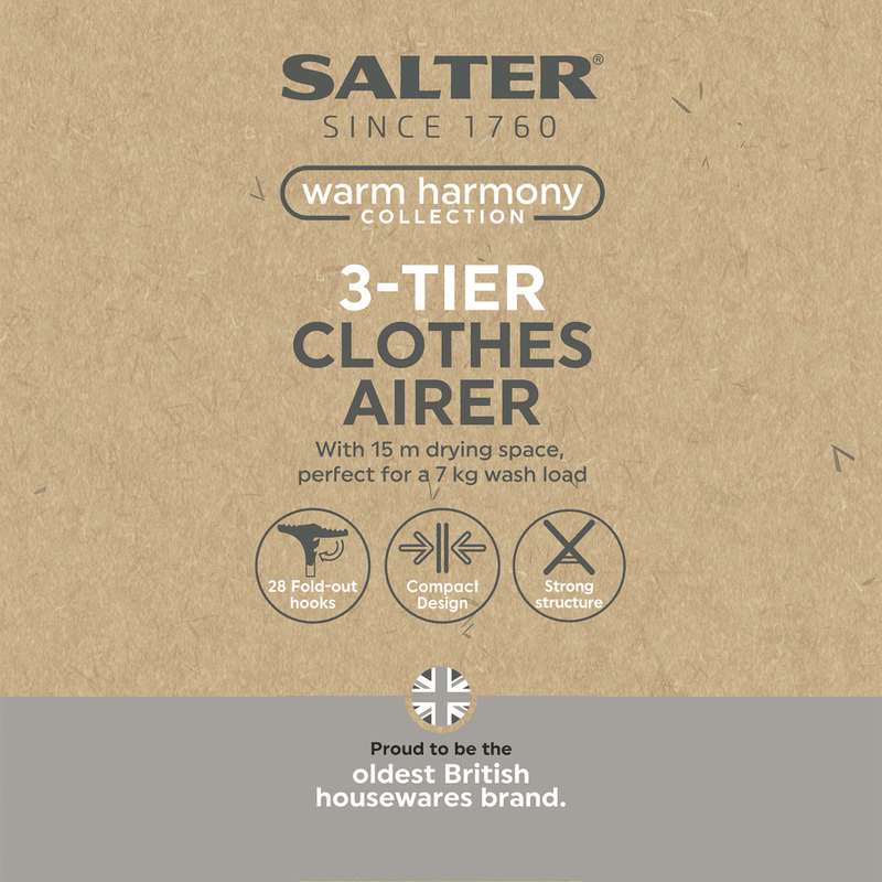 Salter Warm Harmony 3 - Tier Clothes Airer - CLEANING CLOTHES AIRER - Beattys of Loughrea