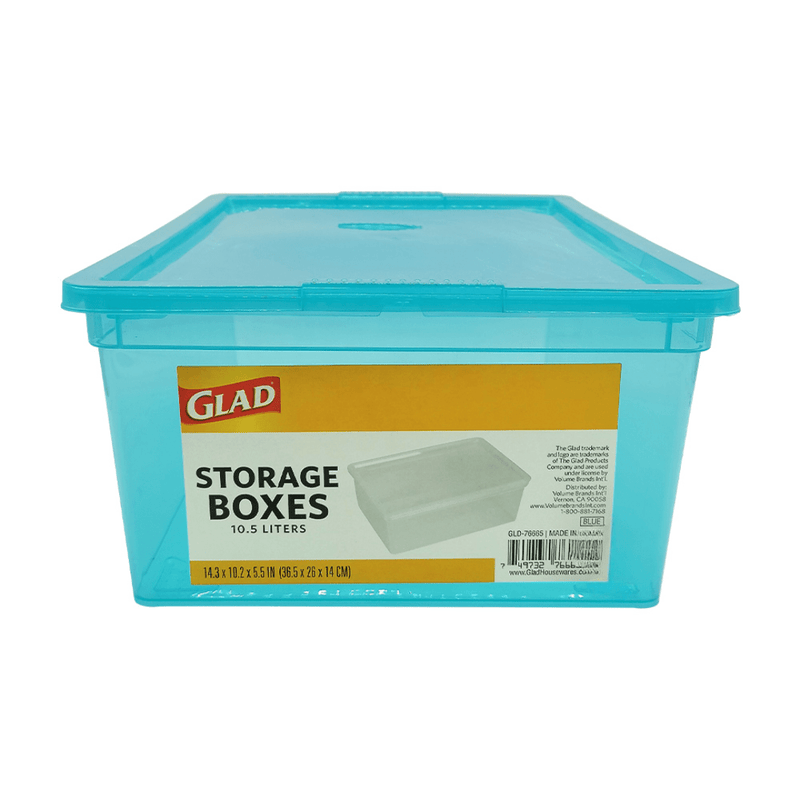 Glad 10.5 Litre Blue Storage Box - PVC STORAGE - TRUNK, LGE BOX , CART - Beattys of Loughrea