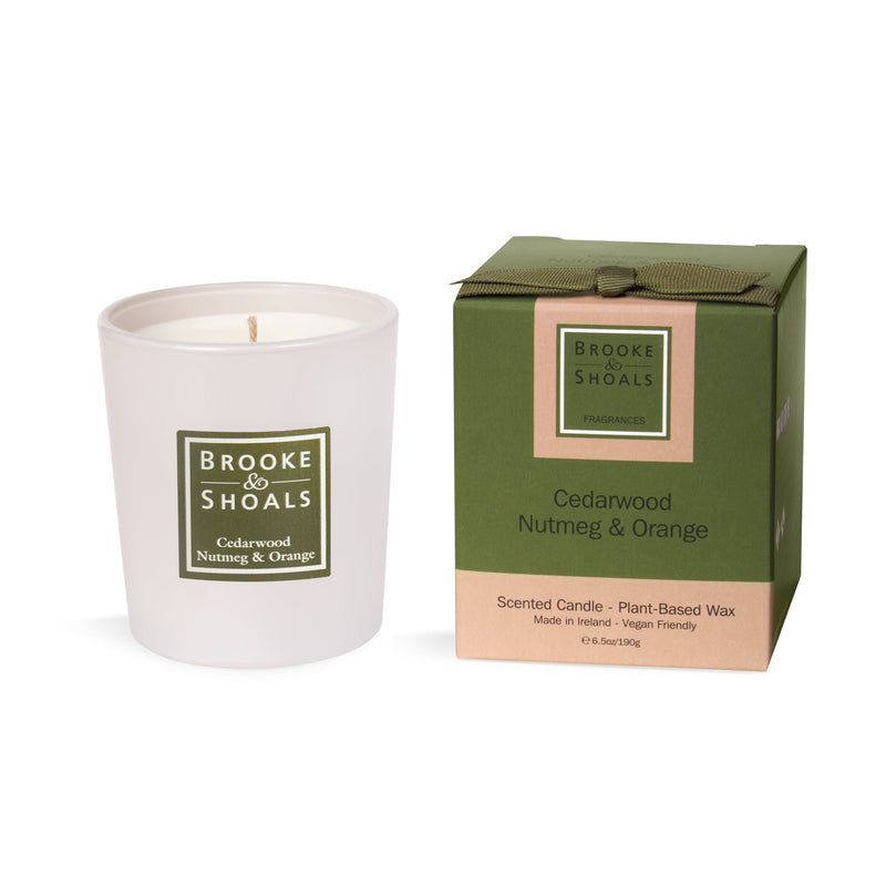 Brooke & Shoals Scented Candle - Cedarwood Nutmeg & Orange - CANDLES - Beattys of Loughrea