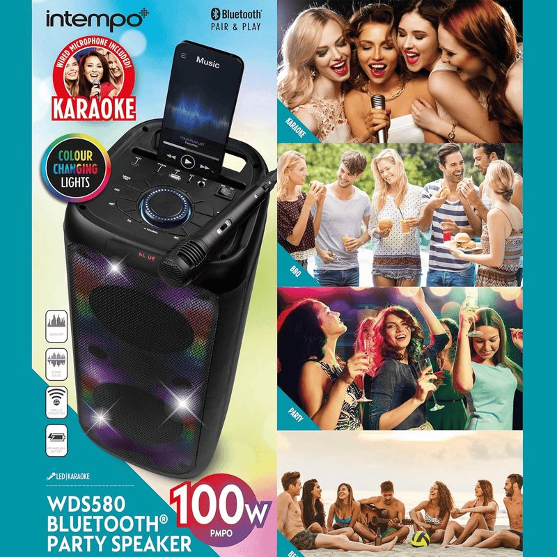 Intempo Bluetooth Karaoke Speaker - With Wired Microphone - SPEAKERS HIFI MP3 PC - Beattys of Loughrea