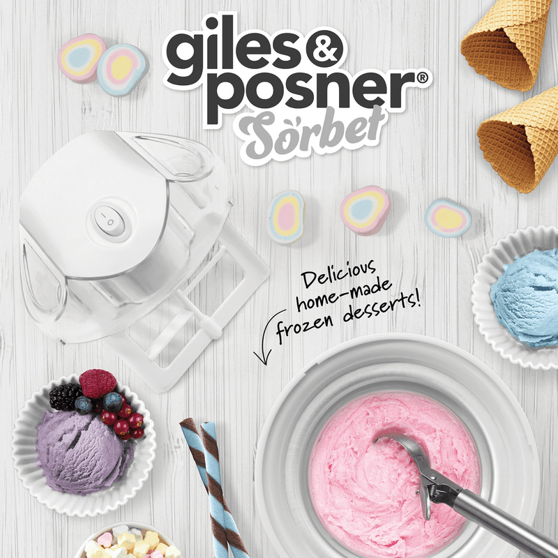 Giles & Posner Blue Sorbet Pastel Electric Ice Cream Maker - SMOOTHIE ICECREAM YOG POPCORN CHOC - Beattys of Loughrea