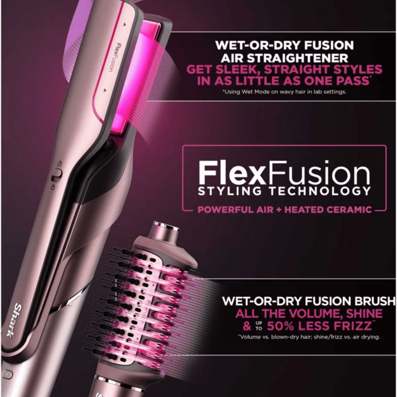 Shark FlexFusion 5 in 1 Hair Styling Set - Cosmic Blush - HD652SUK - CURLERS/CRIMPERS/STRAIGHTENERS - Beattys of Loughrea