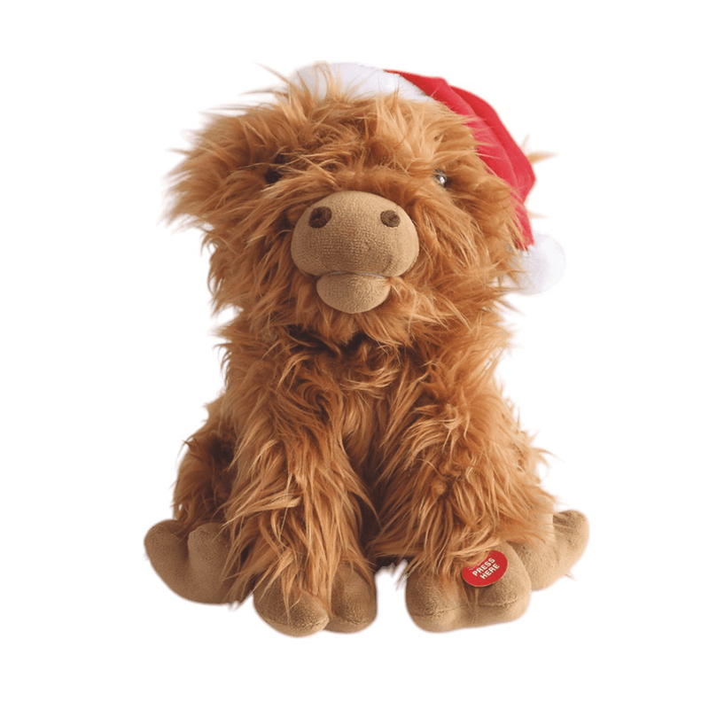 Singing and Dancing Highland Cow Christmas Decoration 30cm - XMAS DECORATIONS - Beattys of Loughrea