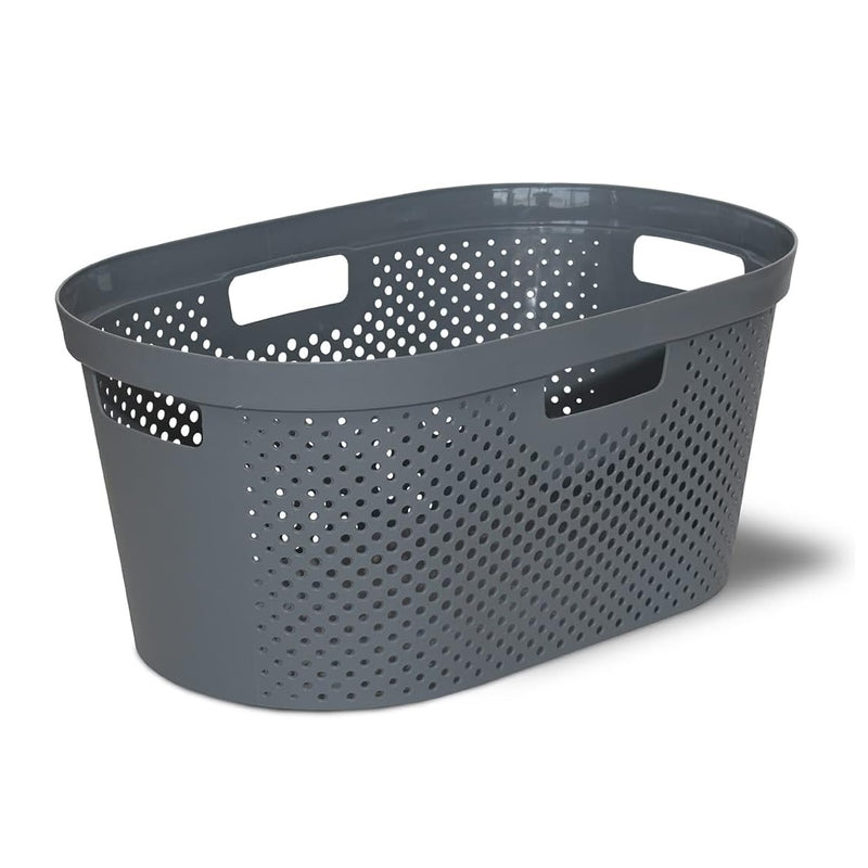 Clorox 38 Litre Plastic Laundry Basket Grey - CLEANING PVC BASIN/LAUNDRY/DRAINERS - Beattys of Loughrea