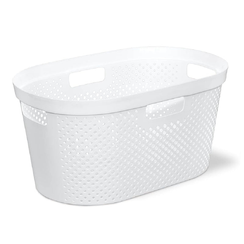 Clorox 38 Litre Plastic Laundry Basket White - CLEANING PVC BASIN/LAUNDRY/DRAINERS - Beattys of Loughrea