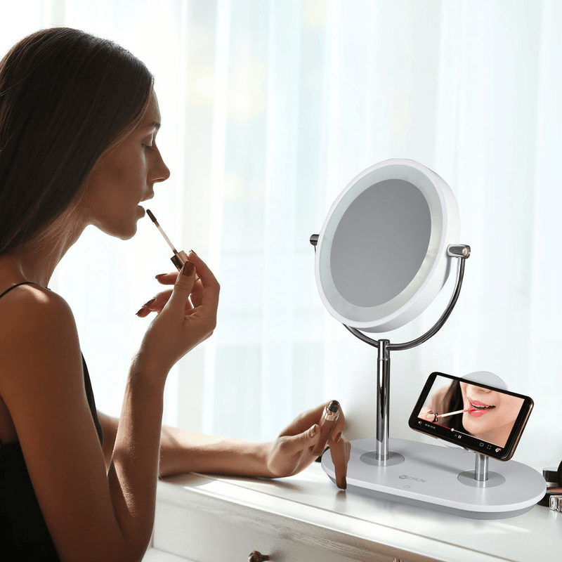 OttLite Wireless Charging LED Makeup Mirror - WALL MIRRORS - Beattys of Loughrea