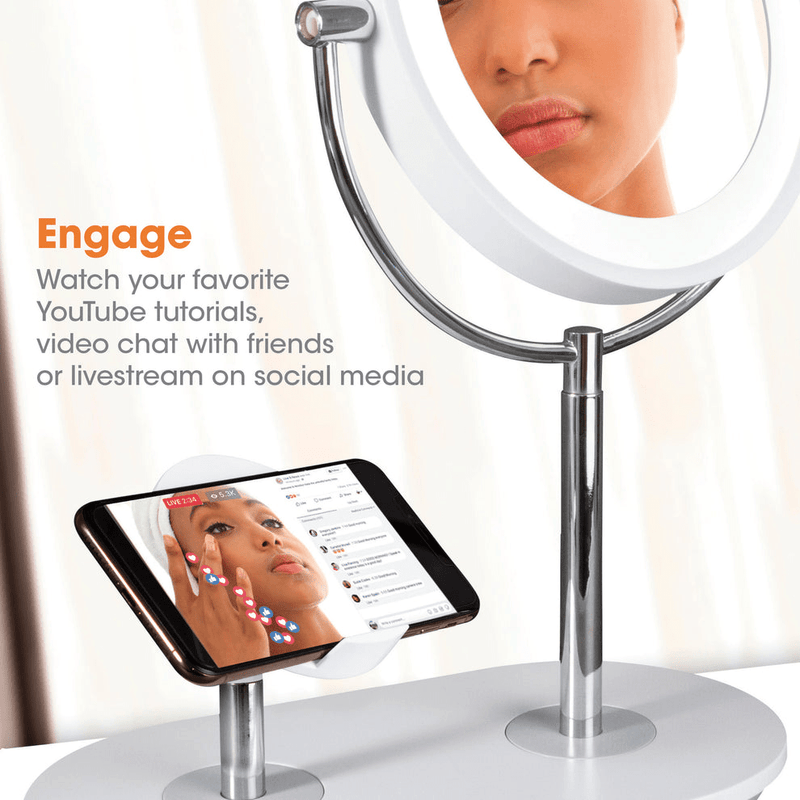 OttLite Wireless Charging LED Makeup Mirror - WALL MIRRORS - Beattys of Loughrea