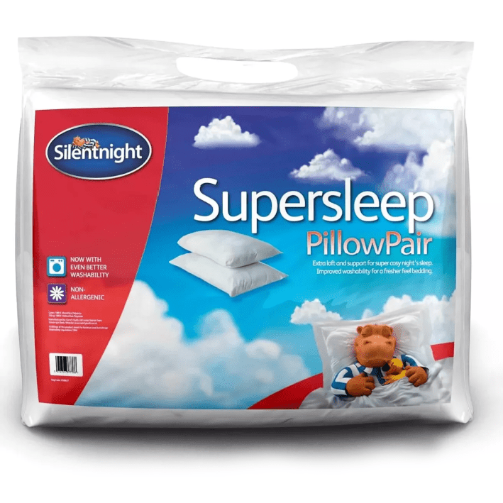 Silentnight Supersleep - Pack of 2 Non Allergenic Pillows - PILLOWS - Beattys of Loughrea