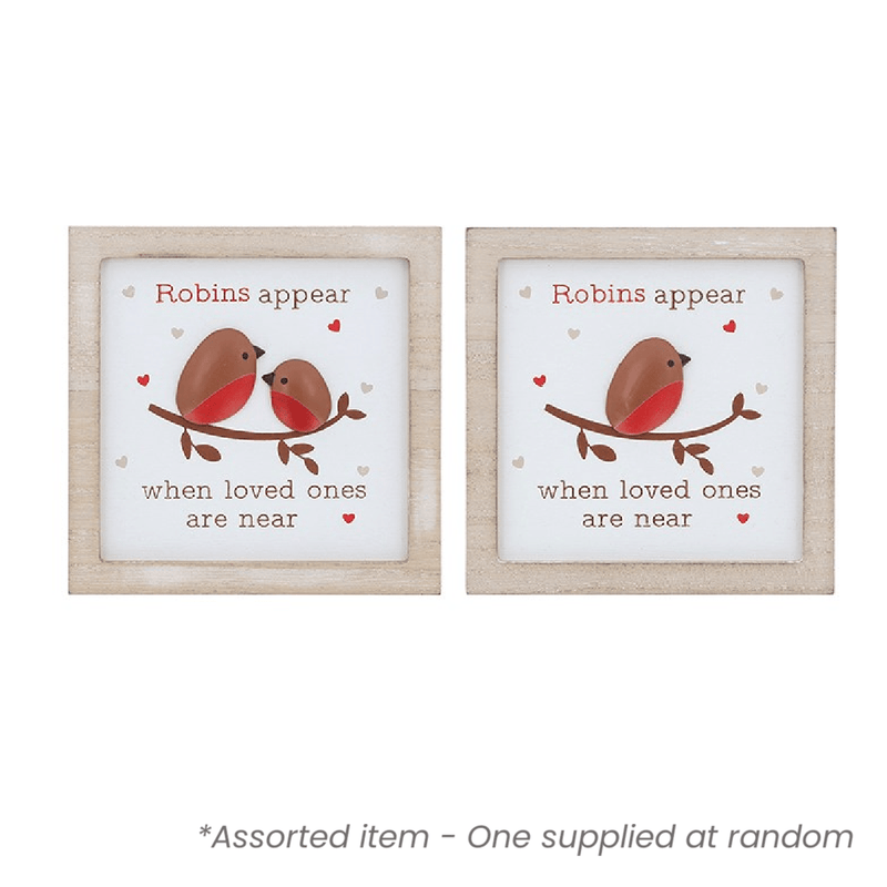 Robins Appear Square Wall Plaque - One Supplied* - WALL PLAQUE/STATUES - Beattys of Loughrea