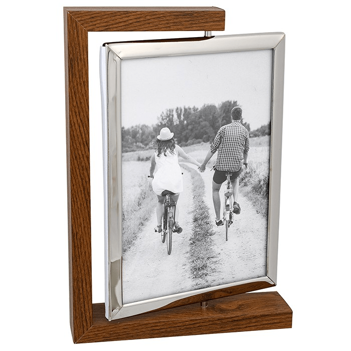 Modern Wood Look Spin Photo Frame 5x7 - PHOTO FRAMES - PLATED, GILT, STONE - Beattys of Loughrea