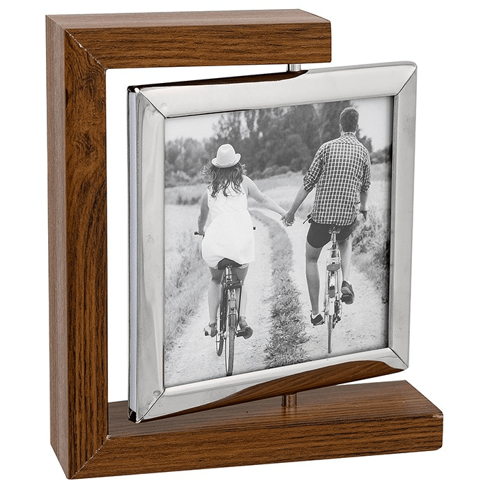 Modern Wood Look Spin Photo Frame 4x4 - PHOTO FRAMES - PLATED, GILT, STONE - Beattys of Loughrea