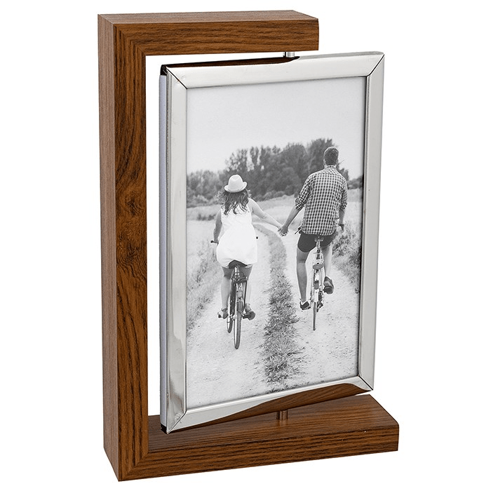 Modern Wood Look Spin Photo Frame 4x6 - PHOTO FRAMES - PLATED, GILT, STONE - Beattys of Loughrea