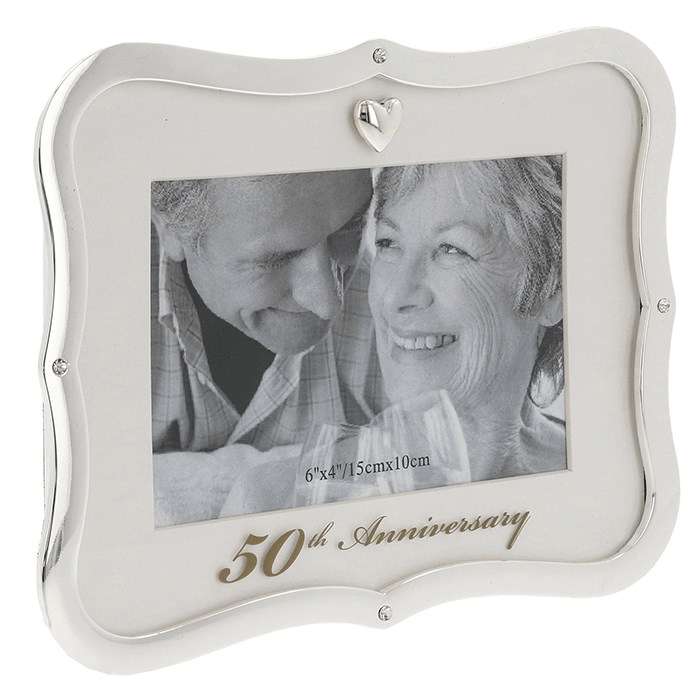 Celebration Photo Frame 50th Anniversary 6x4 - PHOTO FRAMES - PLATED, GILT, STONE - Beattys of Loughrea