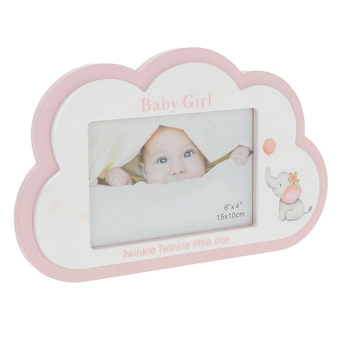 Baby Girl Cloud Photo Frame 4x6 - PHOTO FRAMES - PLATED, GILT, STONE - Beattys of Loughrea