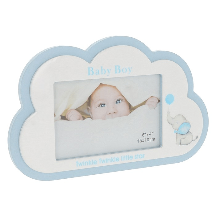 Baby Boy Cloud Photo Frame 4x6 - PHOTO FRAMES - PLATED, GILT, STONE - Beattys of Loughrea