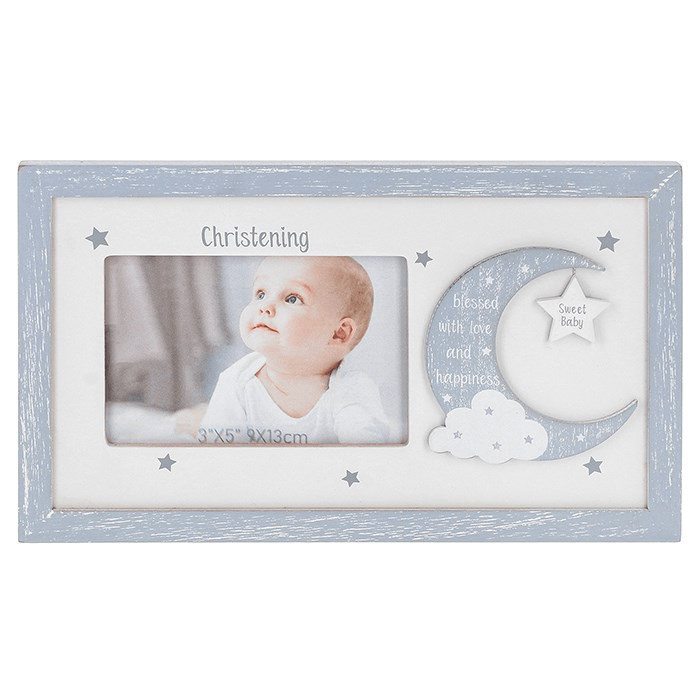 Moonlight Photo Frame Christening Sweet Baby 3x5 - PHOTO FRAMES - PLATED, GILT, STONE - Beattys of Loughrea