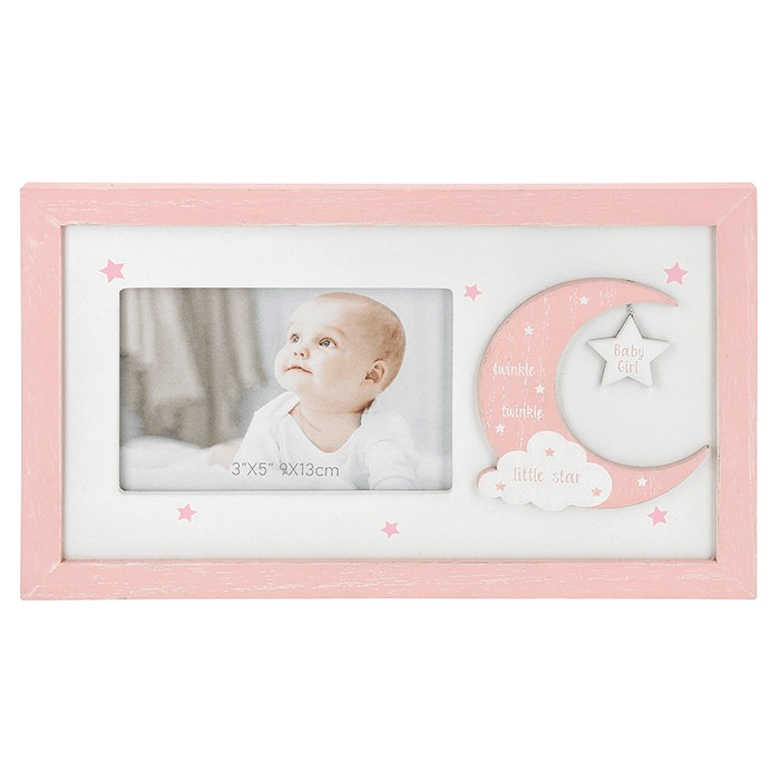 Moonlight Photo Frame Christening Girl 3x5 - PHOTO FRAMES - PLATED, GILT, STONE - Beattys of Loughrea