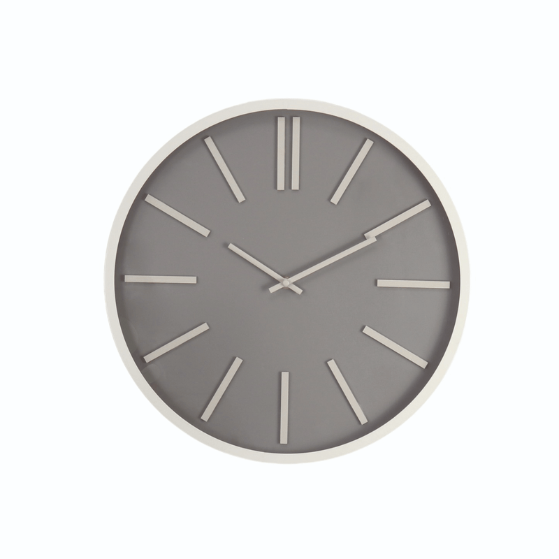 Wall Clock Grey Face 40cm - CLOCKS - Beattys of Loughrea