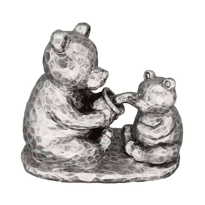 Bear Family Silver Ornament 15cm - ORNAMENTS - Beattys of Loughrea