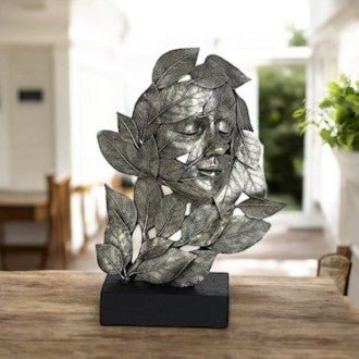 Leaf Face Sculpture 23x32cm - ORNAMENTS - Beattys of Loughrea