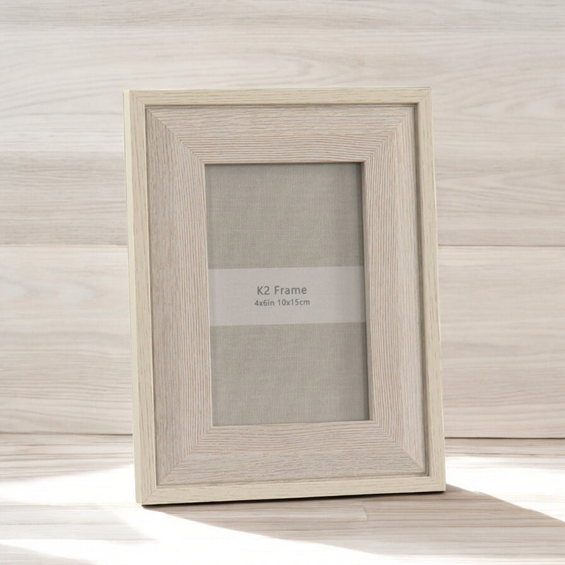 Beige Wood Photo Frame 4x6 - PHOTO FRAMES - PLATED, GILT, STONE - Beattys of Loughrea