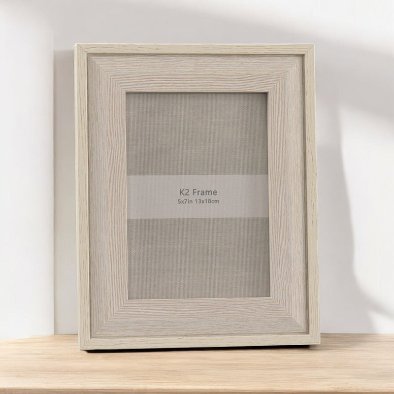 Beige Wood Photo Frame 5x7 - PHOTO FRAMES - PLATED, GILT, STONE - Beattys of Loughrea