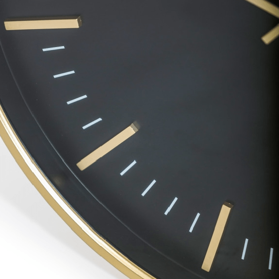 Large Black & Gold Classic Wall Clock - CLOCKS - Beattys of Loughrea