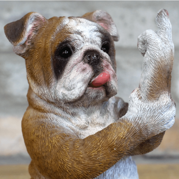 Up Yours Bulldog Ornament 18cm - ORNAMENTS - Beattys of Loughrea