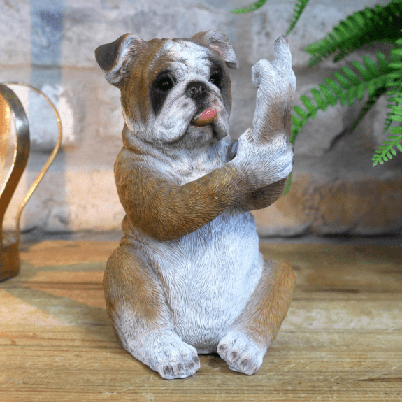 Up Yours Bulldog Ornament 18cm - ORNAMENTS - Beattys of Loughrea