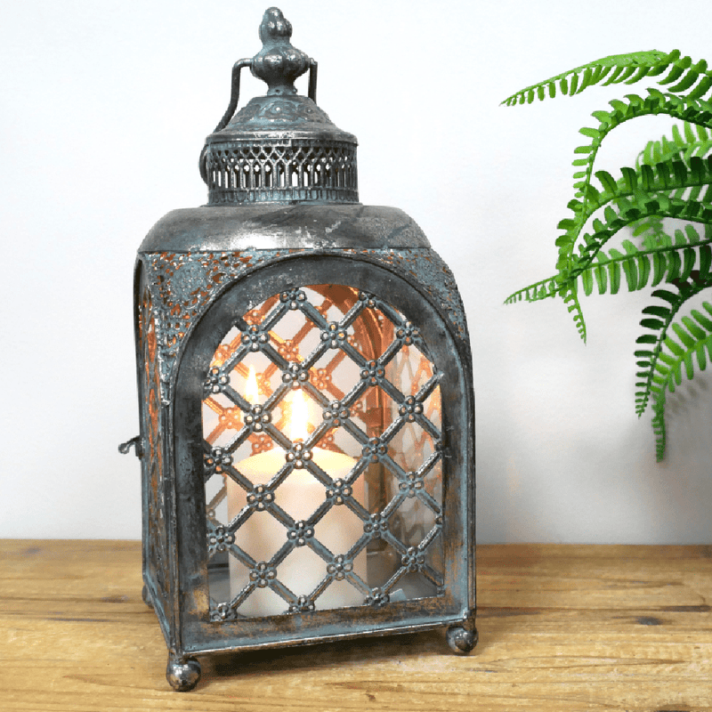 Decorative Lantern with Handle 31cm - CANDLE HOLDERS / Lanterns - Beattys of Loughrea