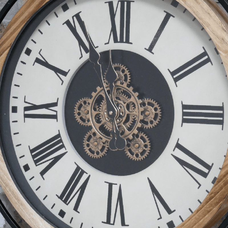 Wall Clock With Cogs 60cm Diameter - CLOCKS - Beattys of Loughrea