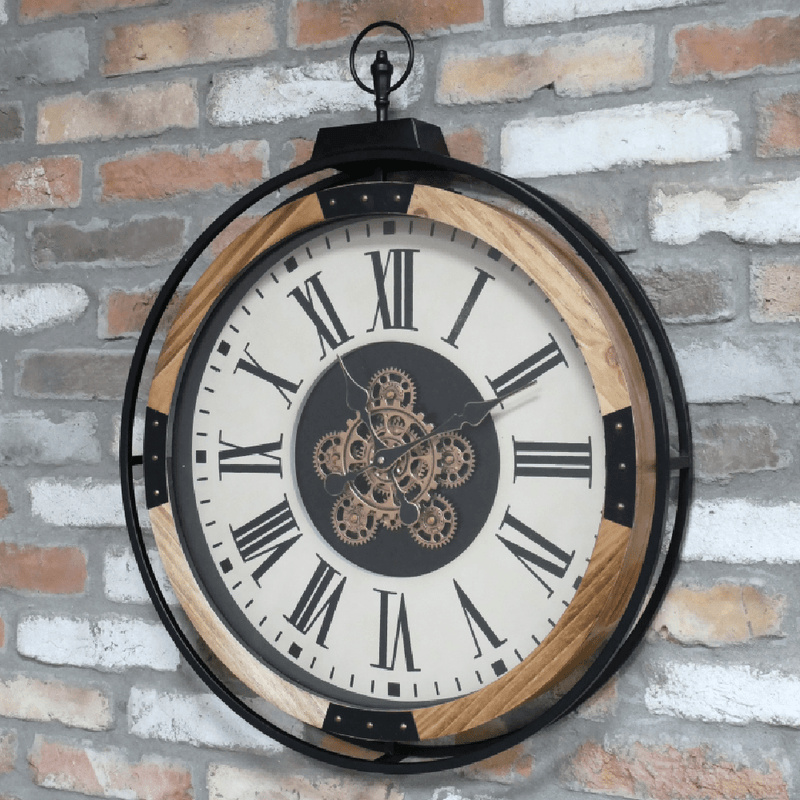 Wall Clock With Cogs 60cm Diameter - CLOCKS - Beattys of Loughrea