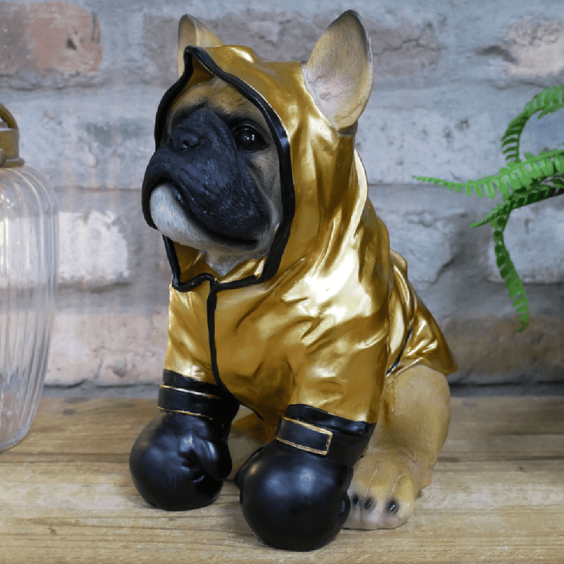 Boxing Boxer Dog Ornament Gold 26cm - ORNAMENTS - Beattys of Loughrea