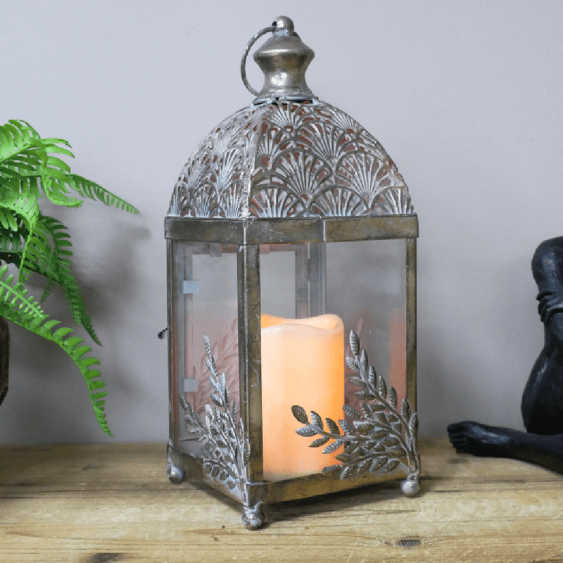 Decorative Metal Lantern with Handle 35cm - CANDLE HOLDERS / Lanterns - Beattys of Loughrea