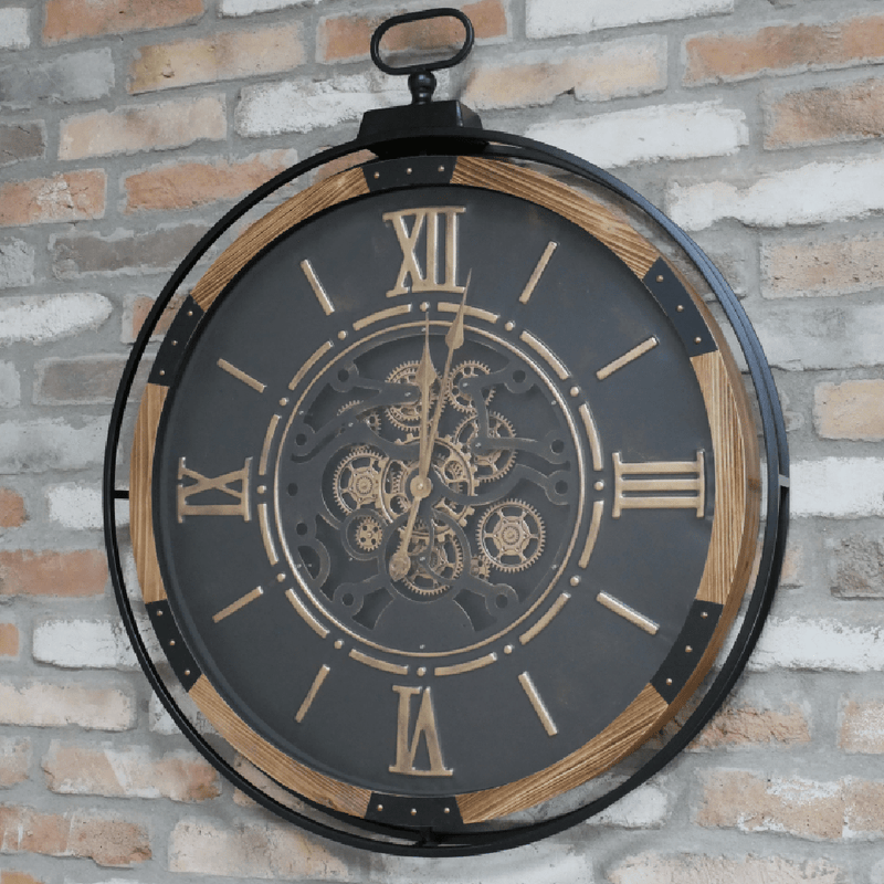 Wall Clock With Cogs 74cm Diameter - CLOCKS - Beattys of Loughrea