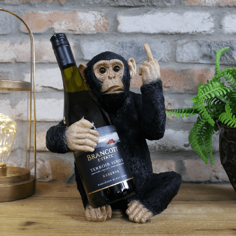 Up Yours Monkey Wine Bottle Holder 30cm - ORNAMENTS - Beattys of Loughrea