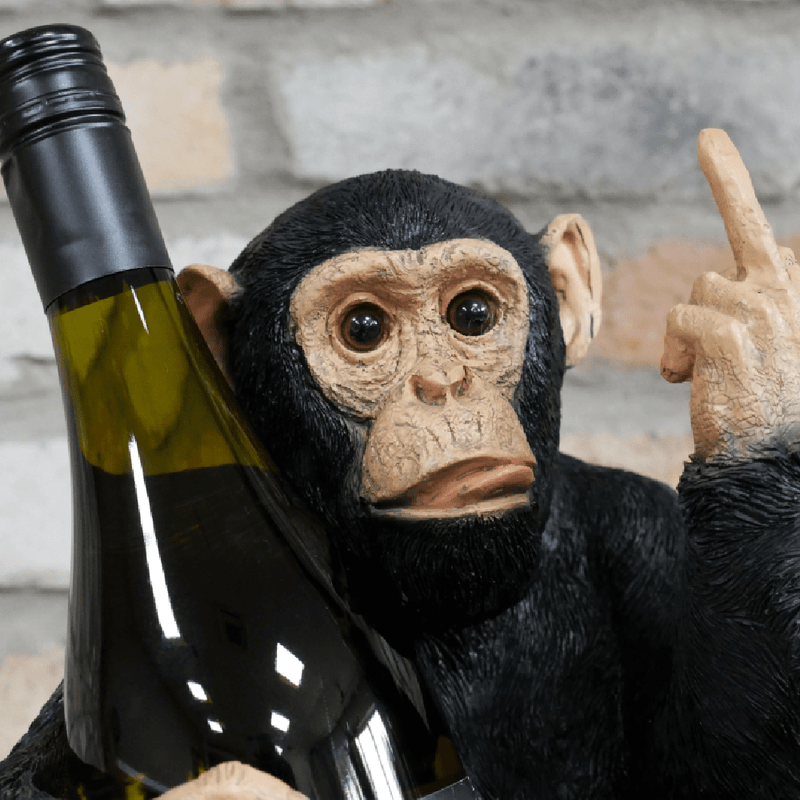 Up Yours Monkey Wine Bottle Holder 30cm - ORNAMENTS - Beattys of Loughrea