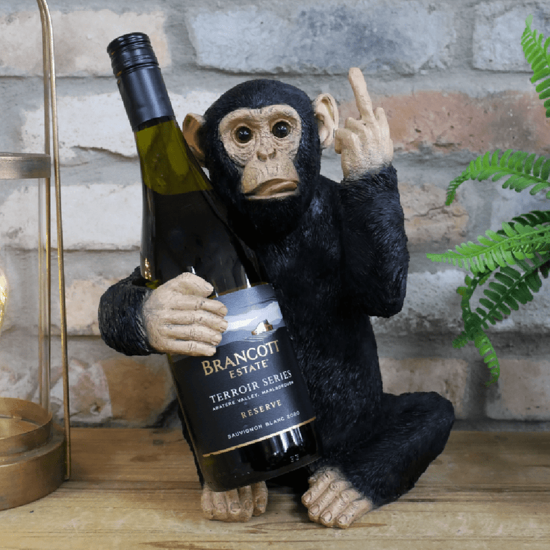 Up Yours Monkey Wine Bottle Holder 30cm - ORNAMENTS - Beattys of Loughrea